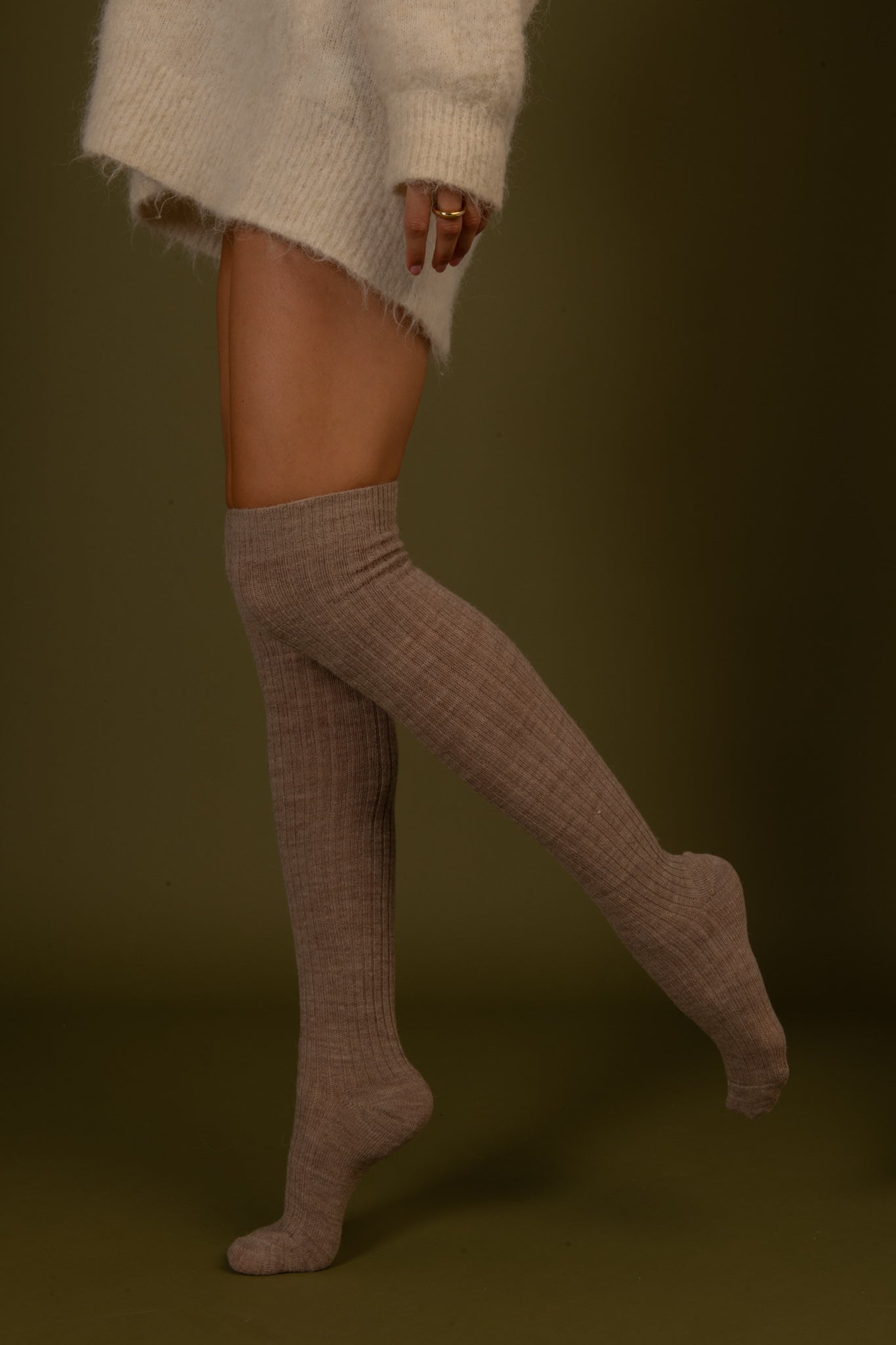 Newrong Jambières D'hiver Tricotées Epaisses Pour Femmes