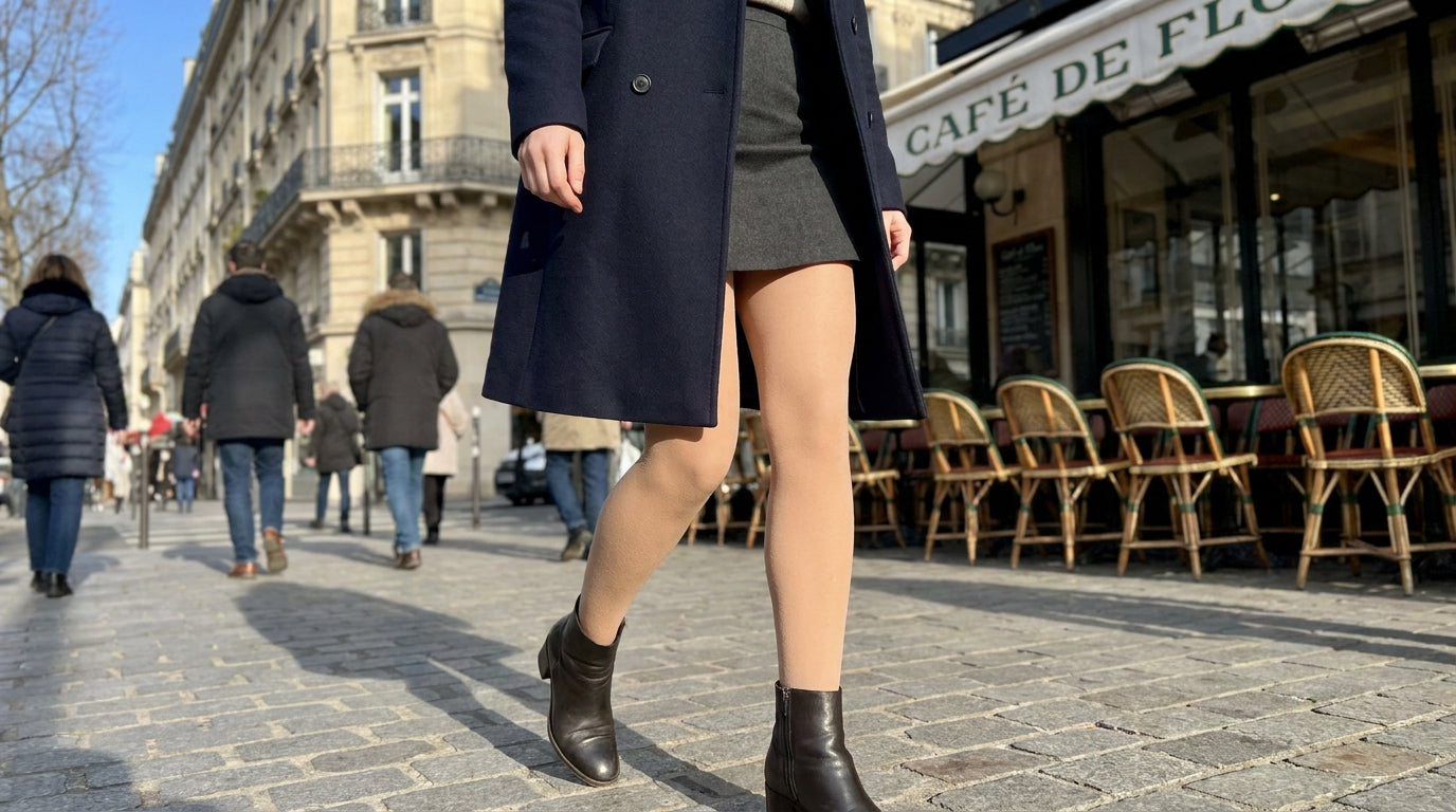 Collant polaire effet transparent : chaleur invisible, jambes sublimées Image