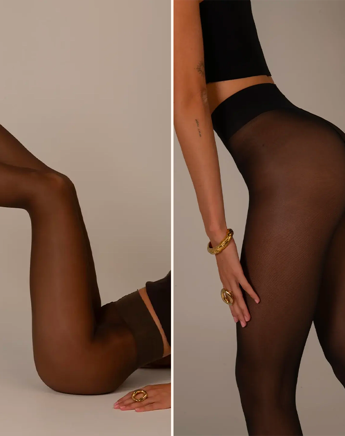 Pack x 2 Collant Semi-Transparent 40D - Noir/Marron