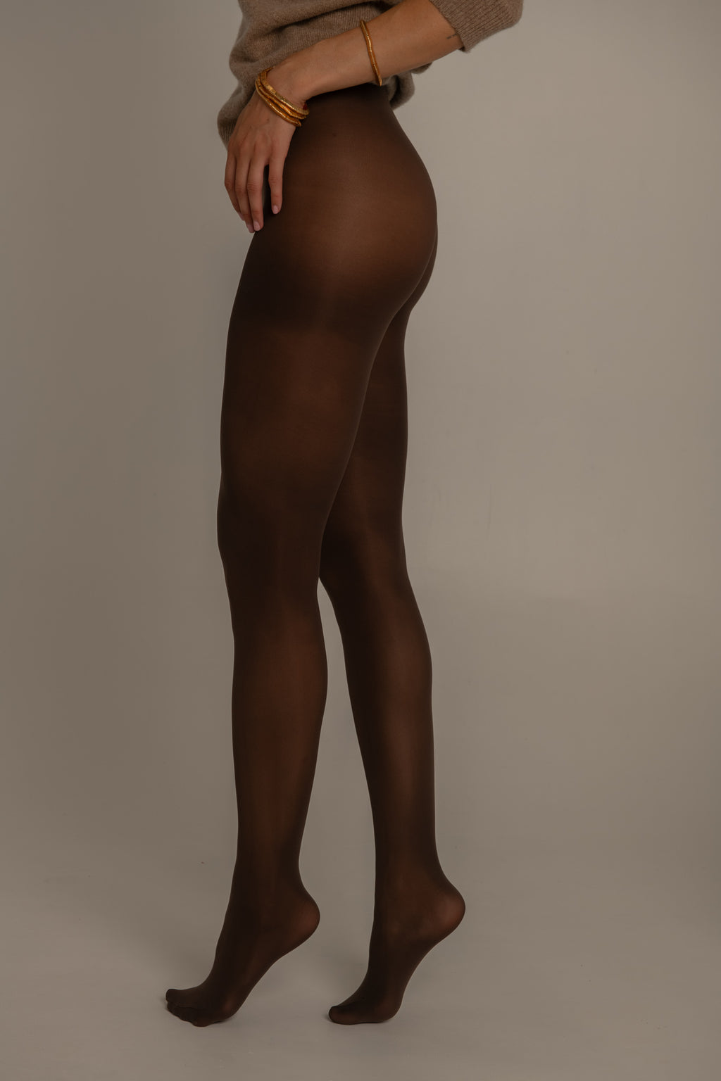 Collant Super Résistant – Opaque Marron Microfibre – 40D 3D