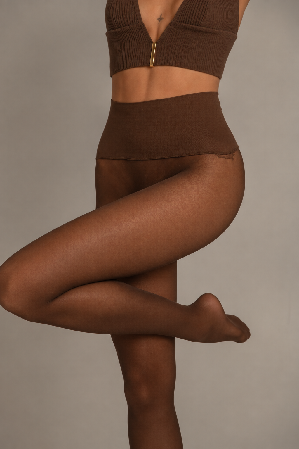 Collant Sans Couture – 30D 3D - Marron