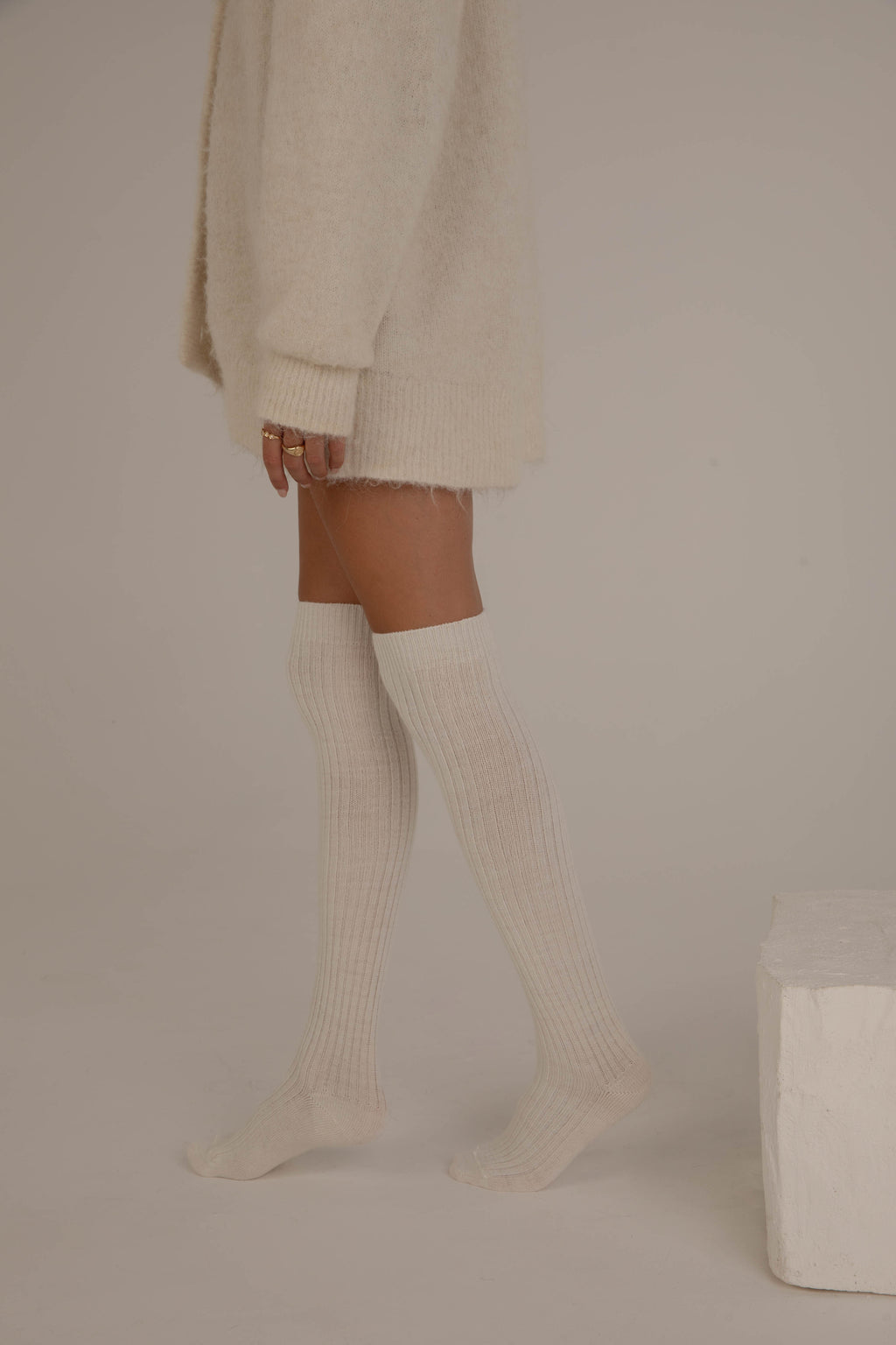 Jambières Laine Alpaga Crème