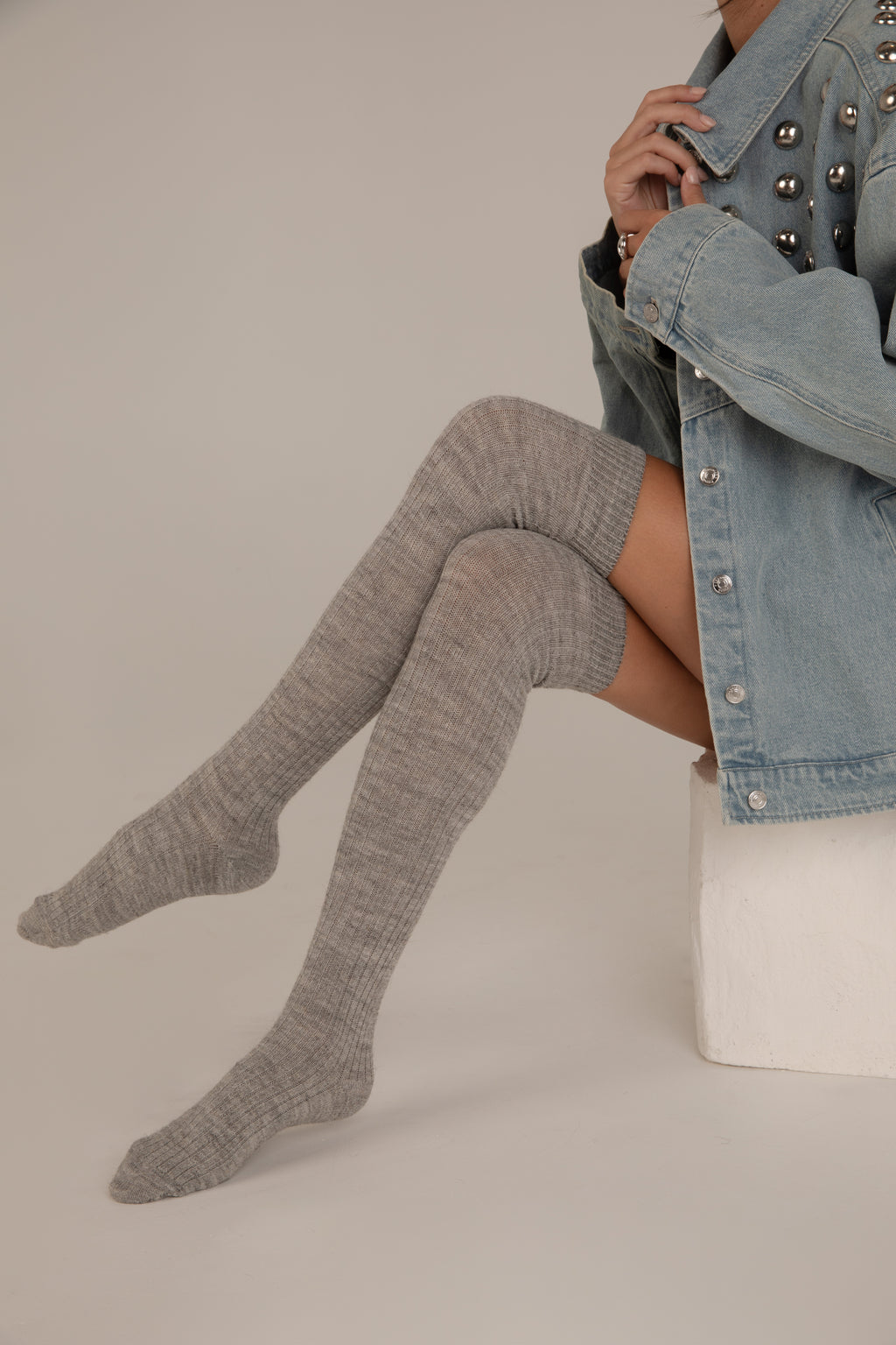 Jambières Laine Alpaga Gris Perle