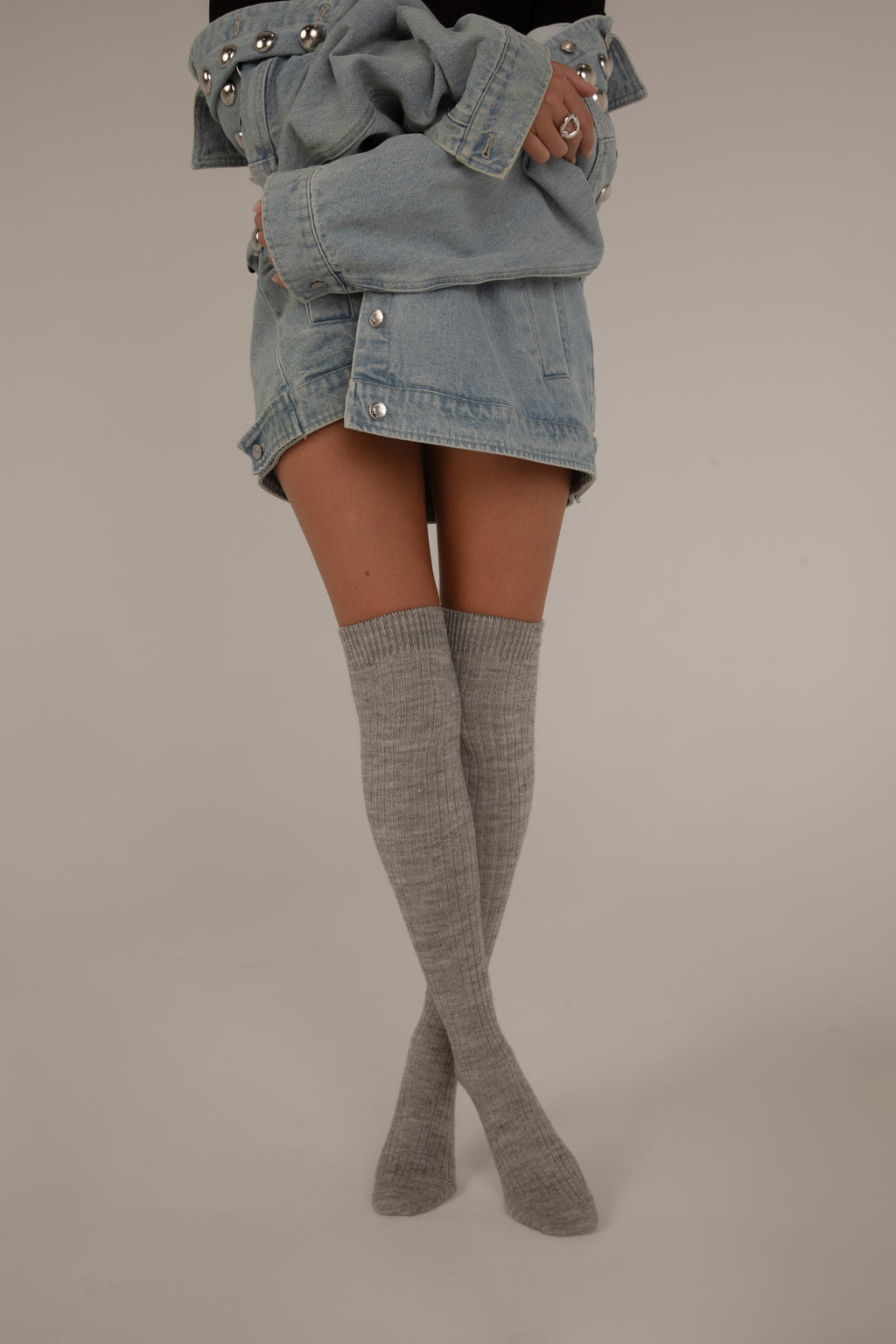 Jambières Laine Alpaga Gris Perle