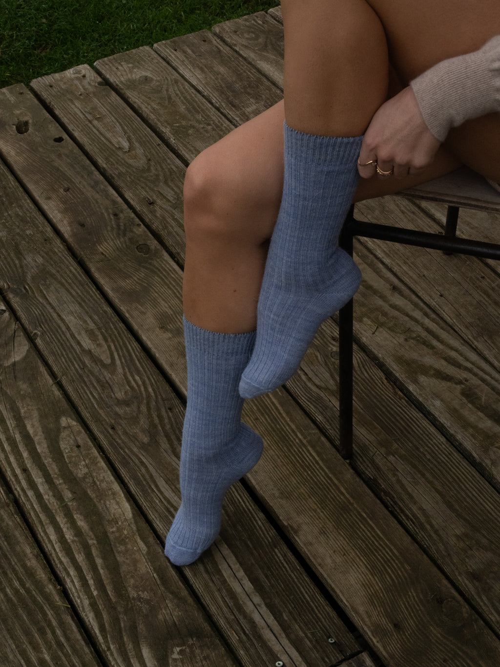 Chaussettes Laine Alpaga Azur