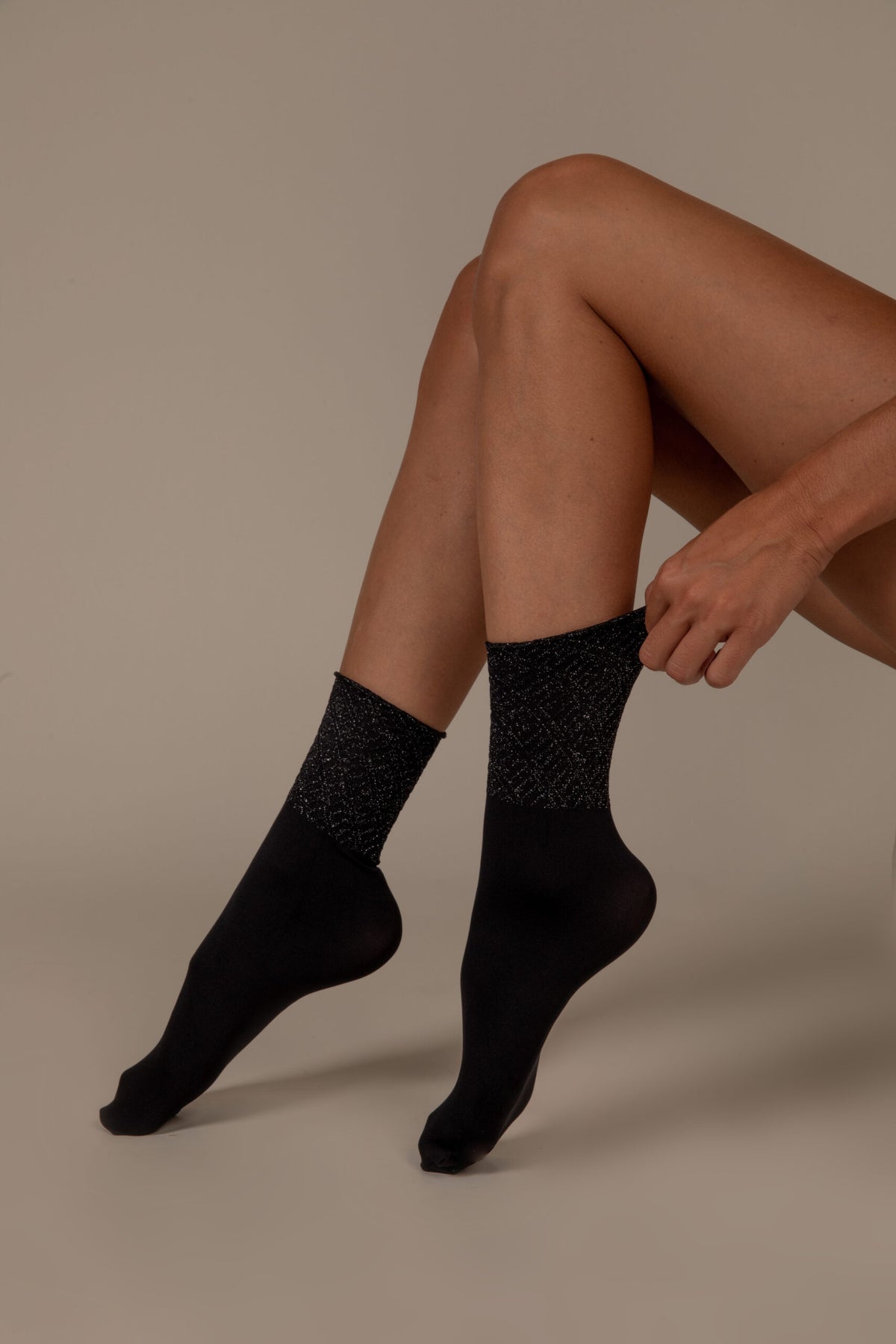 Socquettes Stella Noire / Argent - 40D