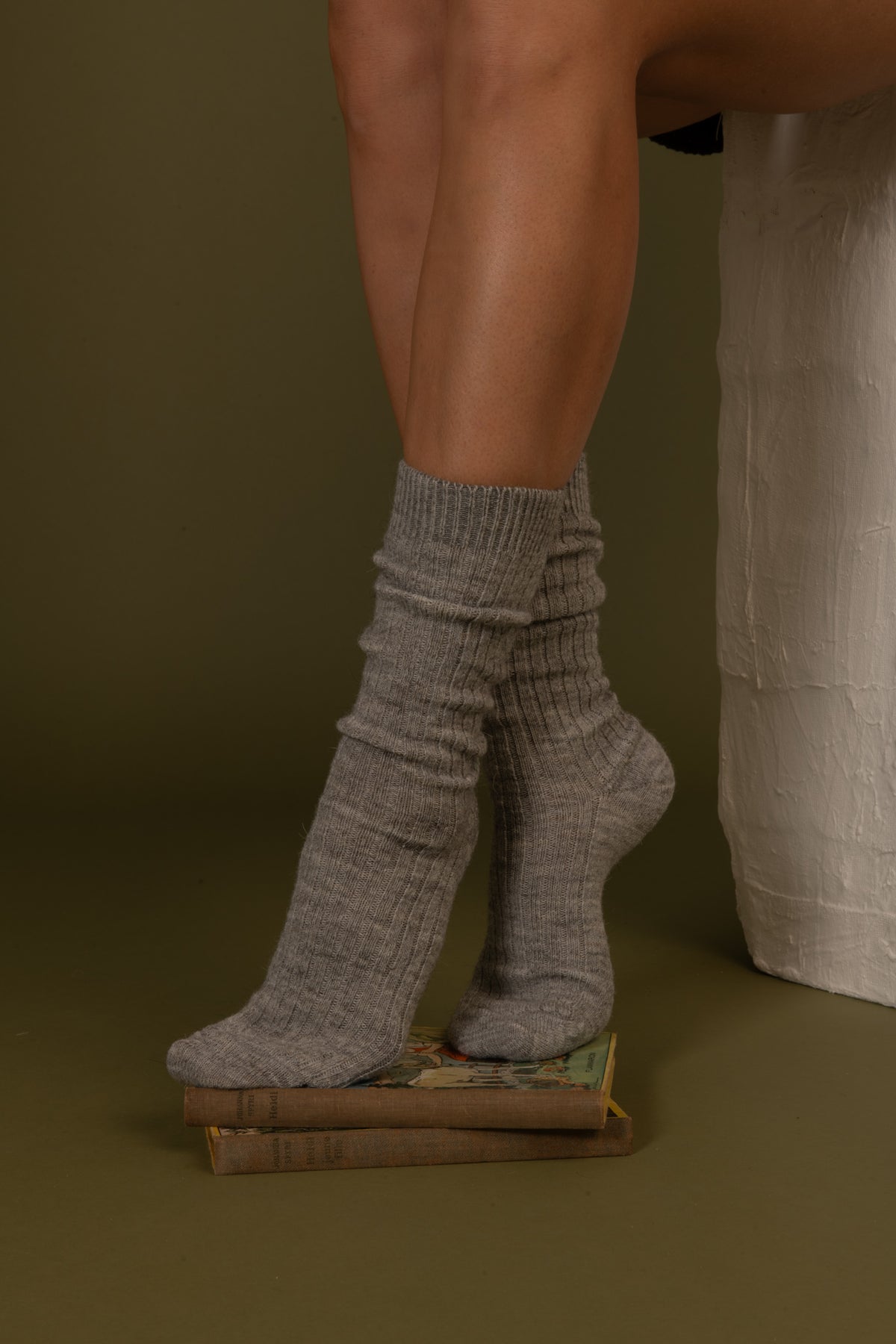 Chaussettes Laine Alpaga Gris Perle