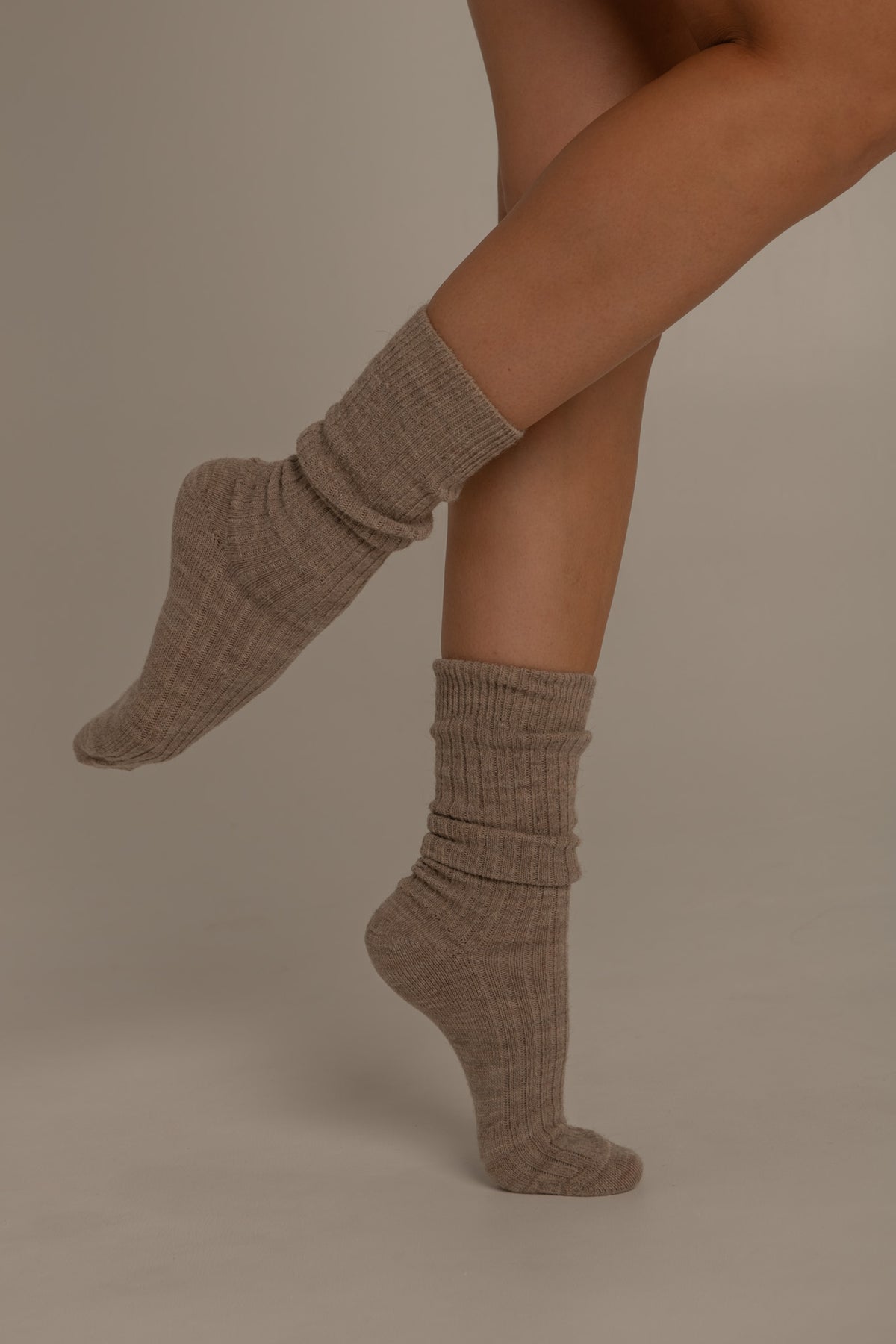 Chaussettes Laine Alpaga Camel