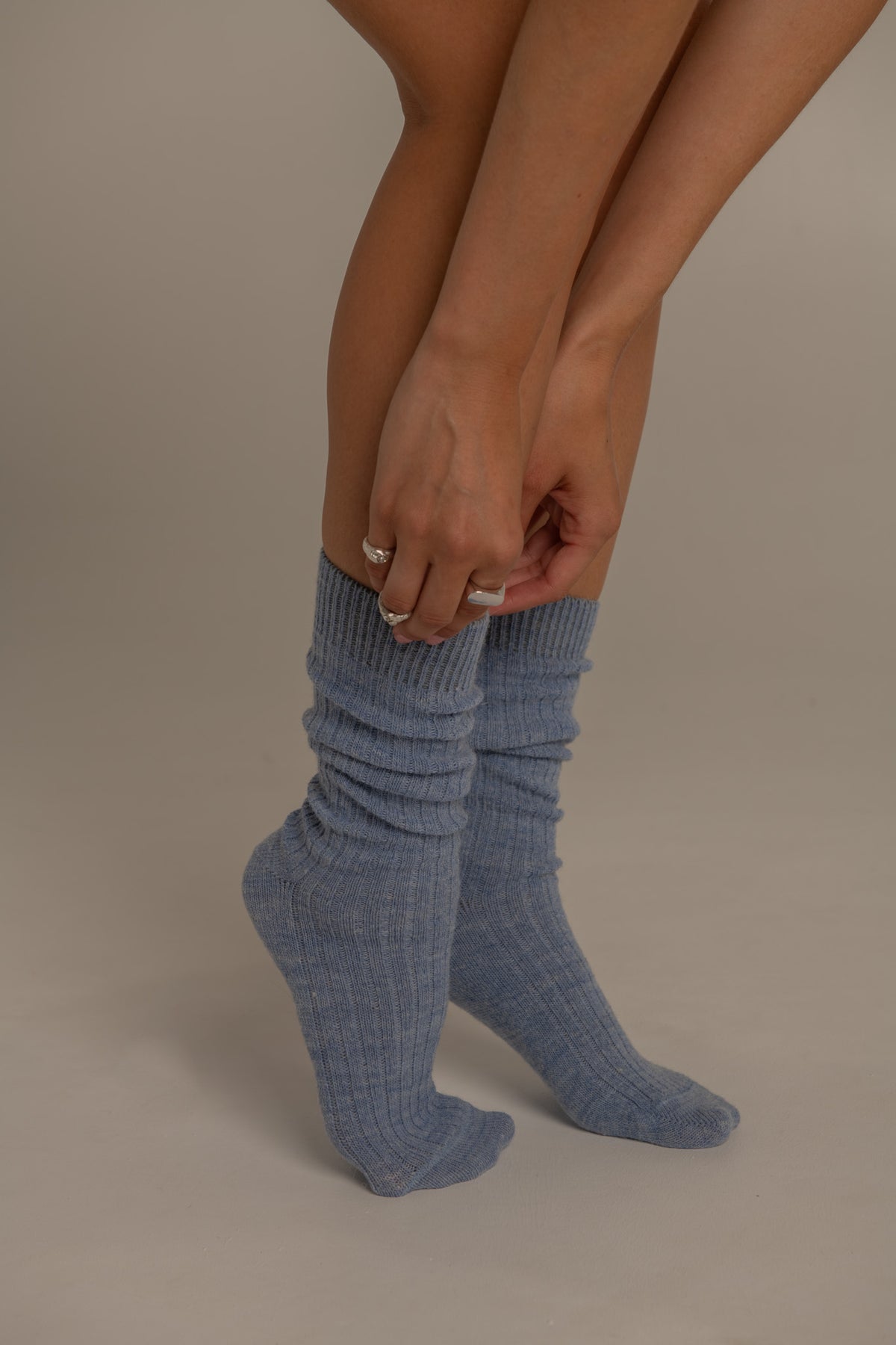 Chaussettes Laine Alpaga Azur