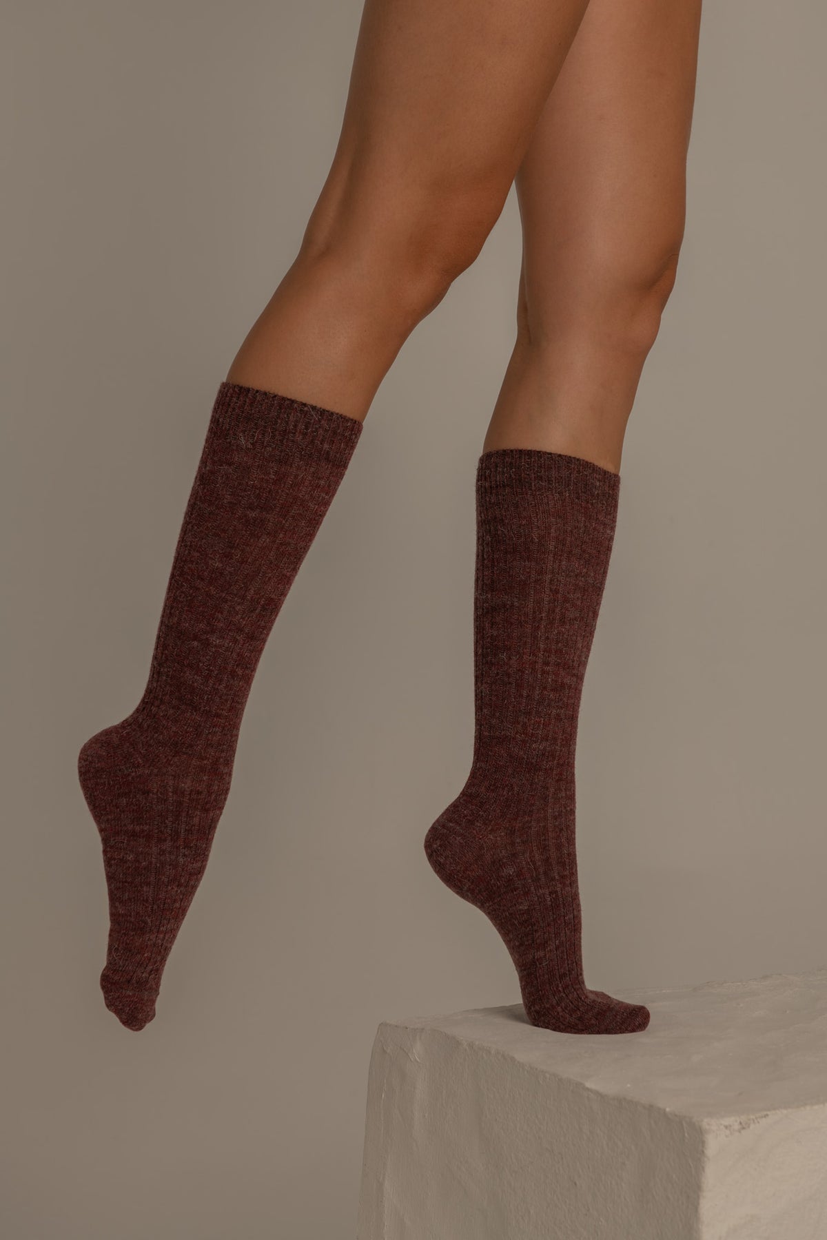 Chaussettes Laine Alpaga Burgundy