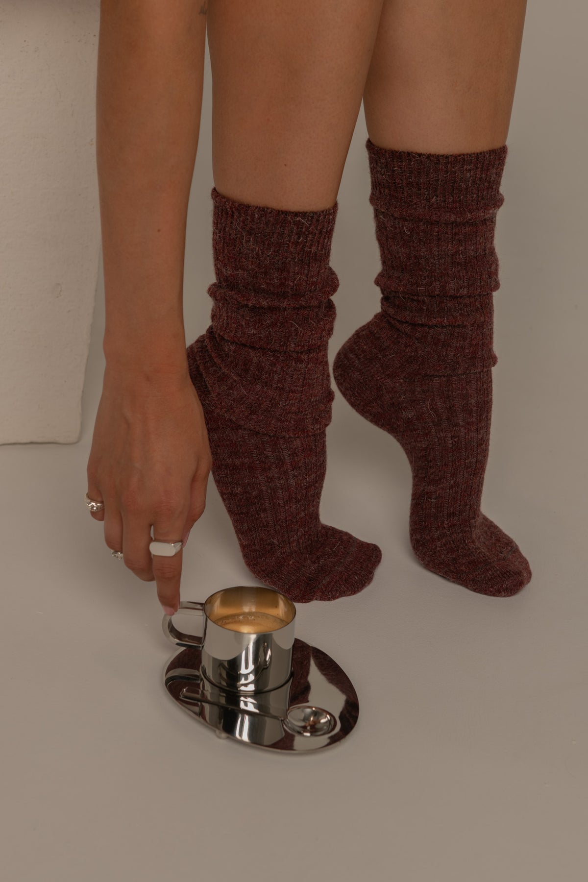 Chaussettes Laine Alpaga Burgundy