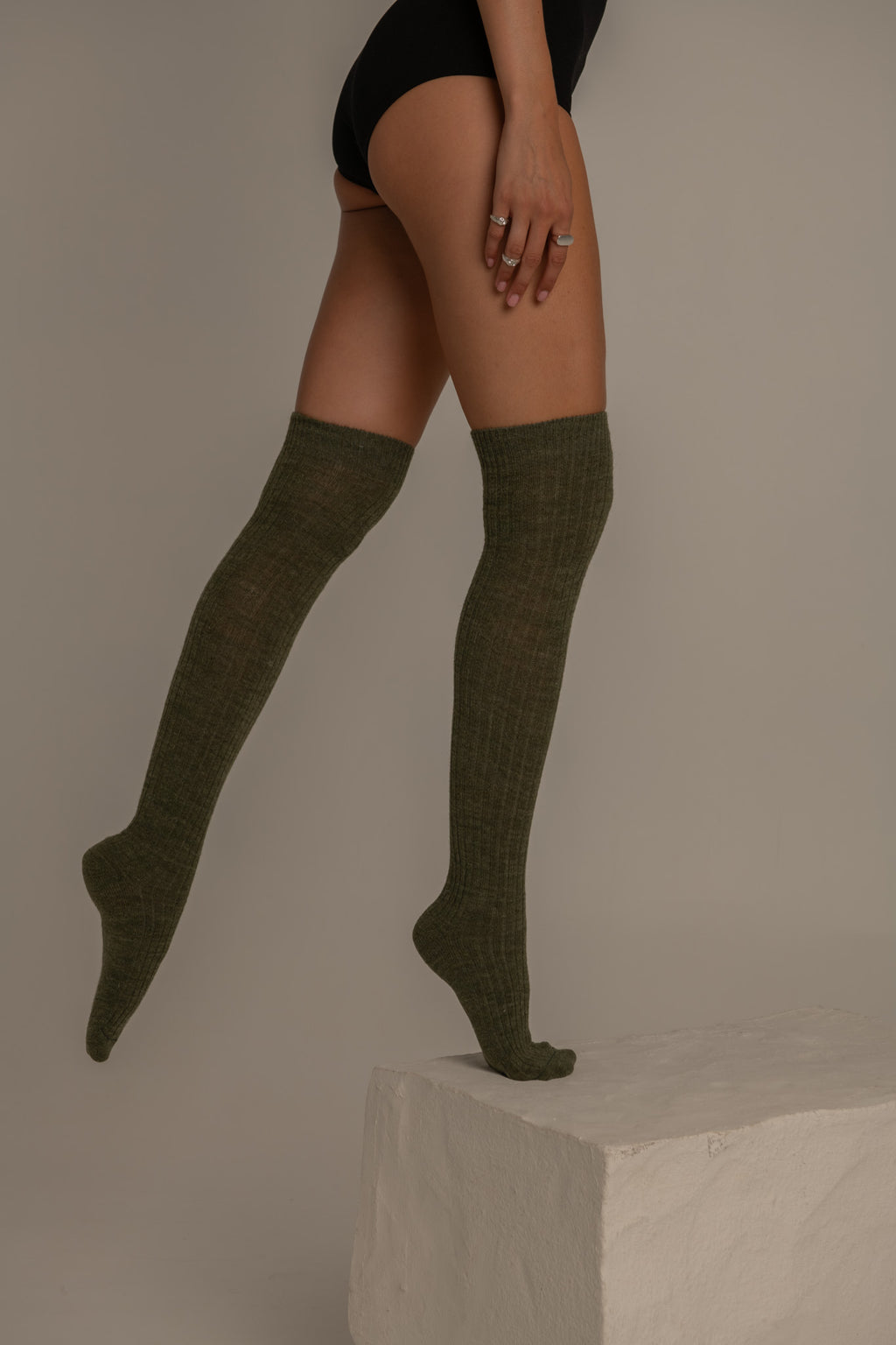 Jambières Laine Alpaga Kaki