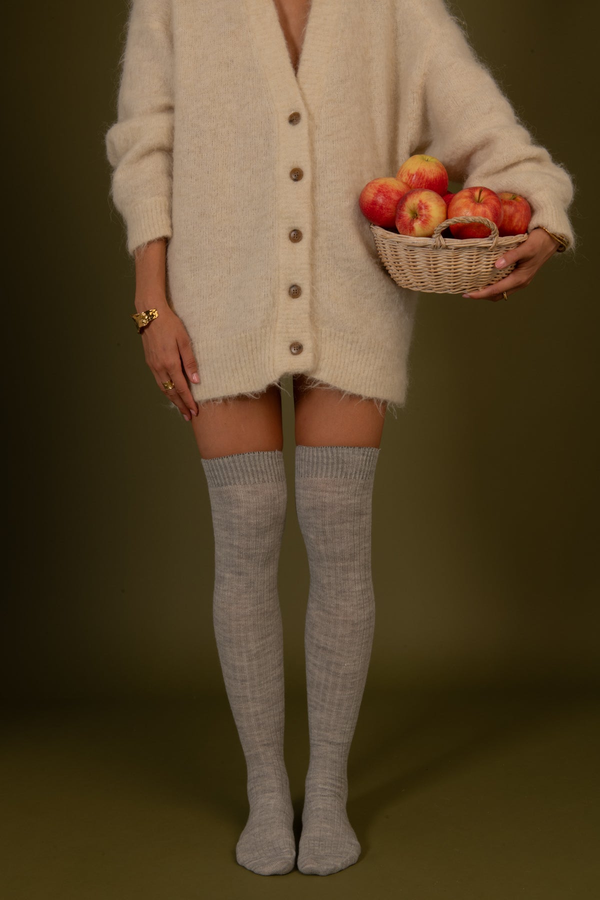 Jambières Laine Alpaga Gris Perle