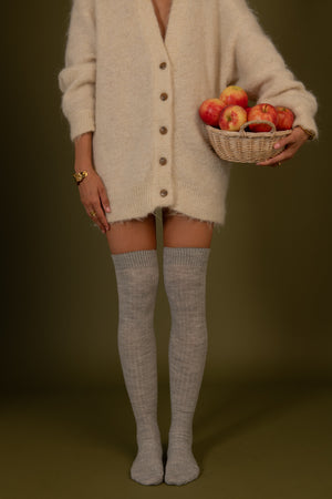 Jambières Laine Alpaga Gris Perle