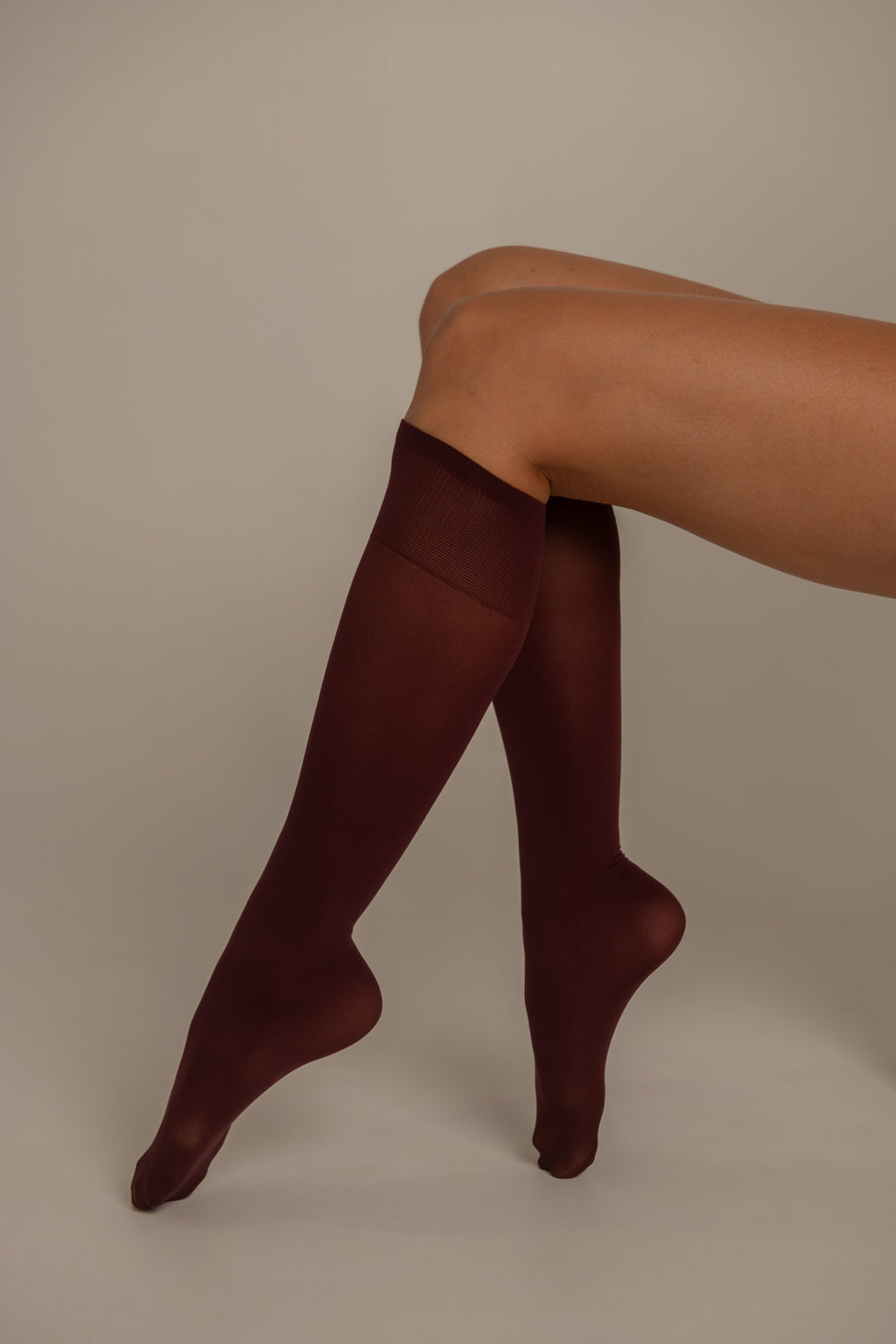 Mi-bas Microfibre - 50D - Burgundy