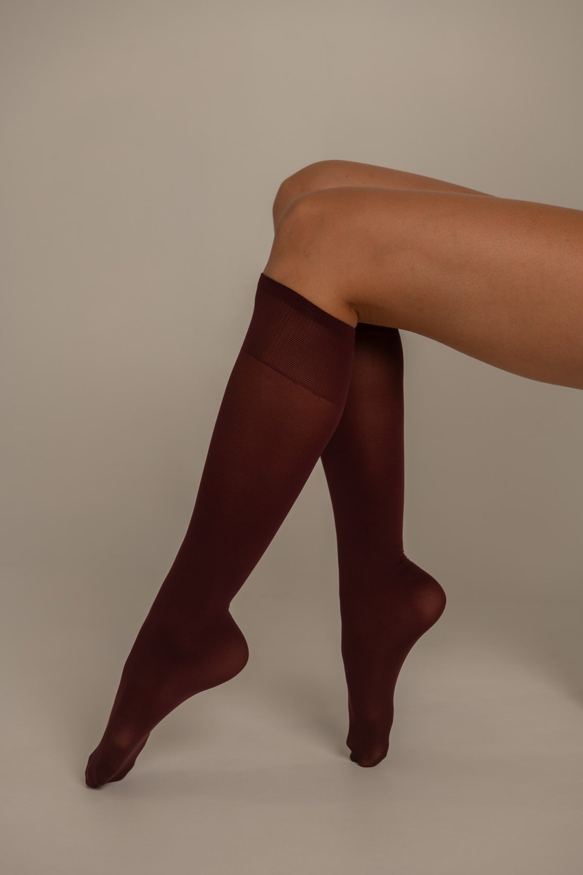Mi-bas Microfibre - 50D - Burgundy