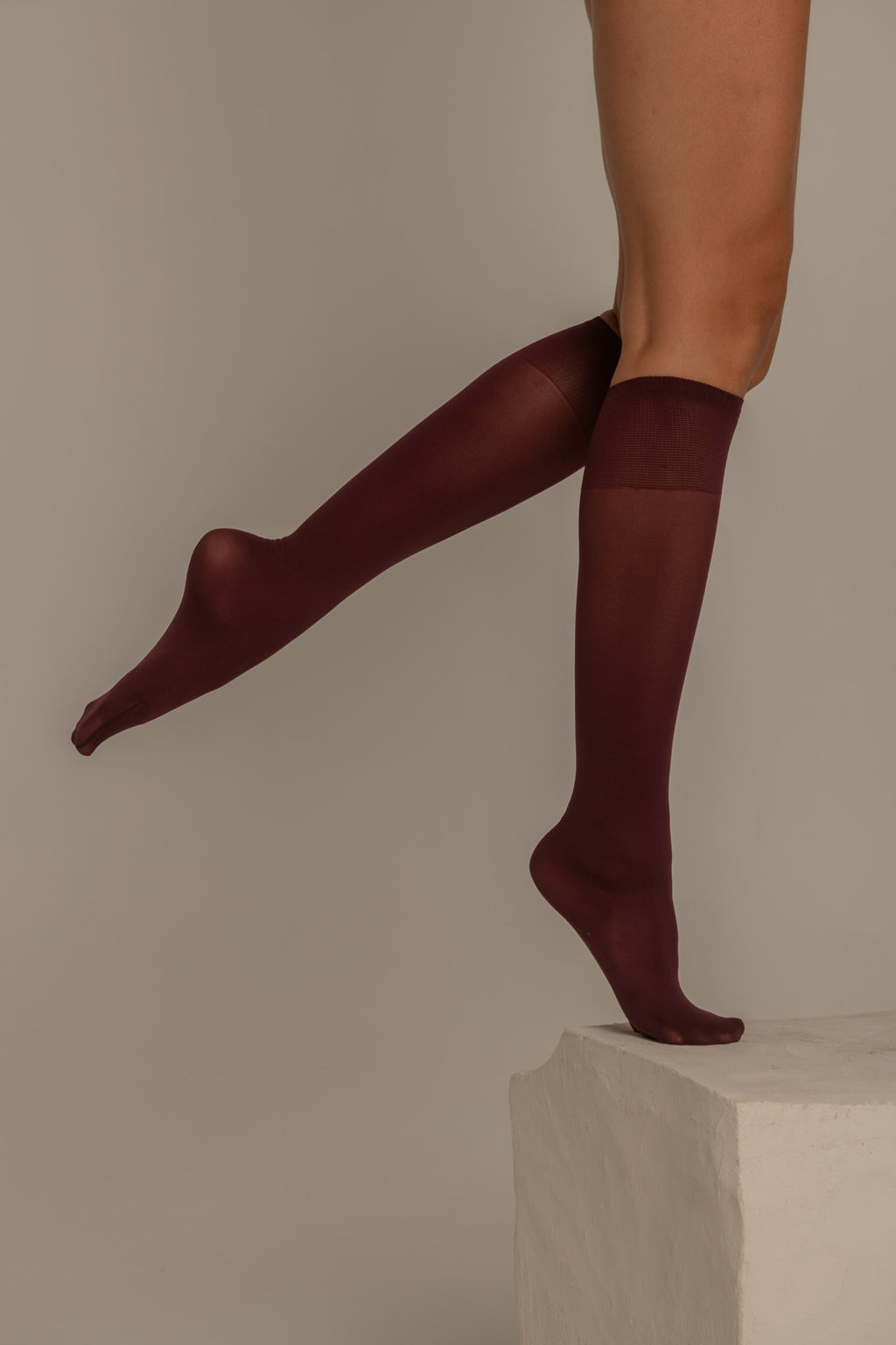 Mi-bas Microfibre - 50D - Burgundy