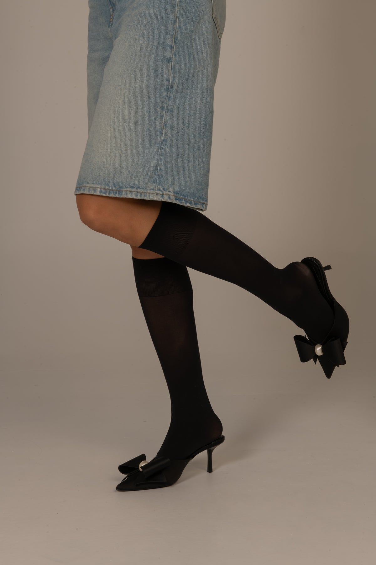 Mi-bas Microfibre - 50D - Noir