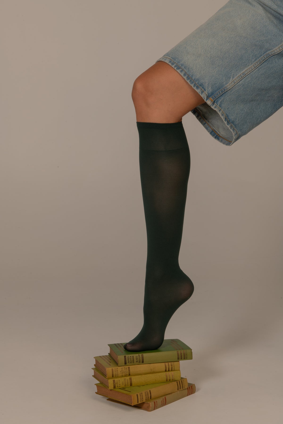 Mi-bas Microfibre - 50D - Vert Bouteille