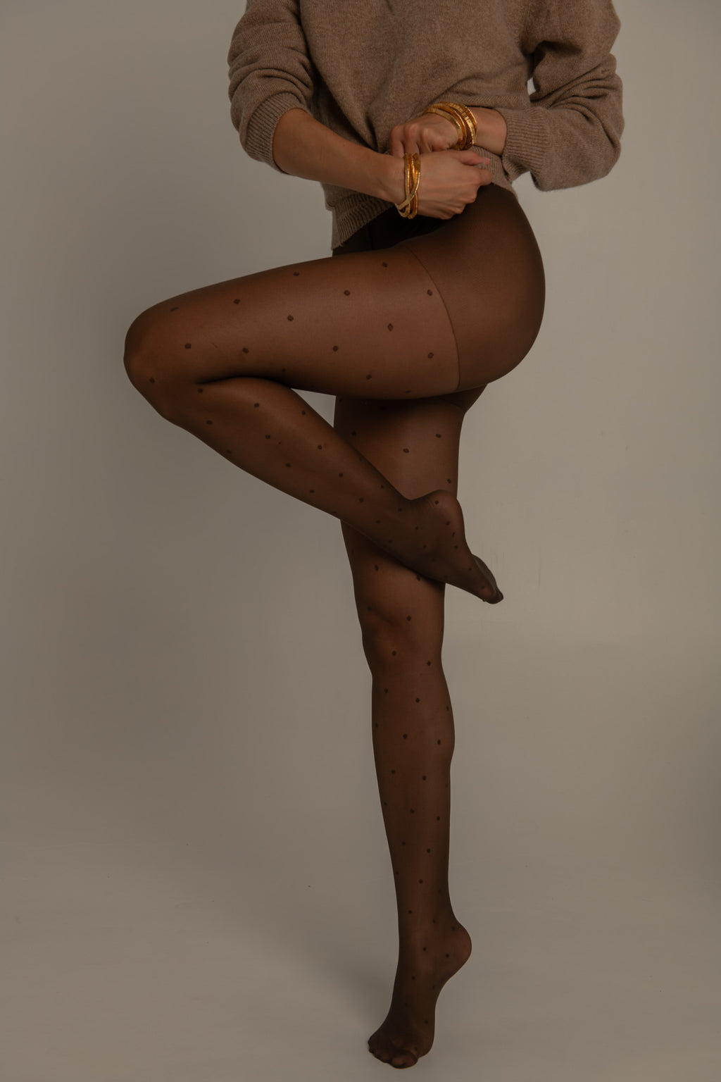 Collant Plumetis - 30D - Marron