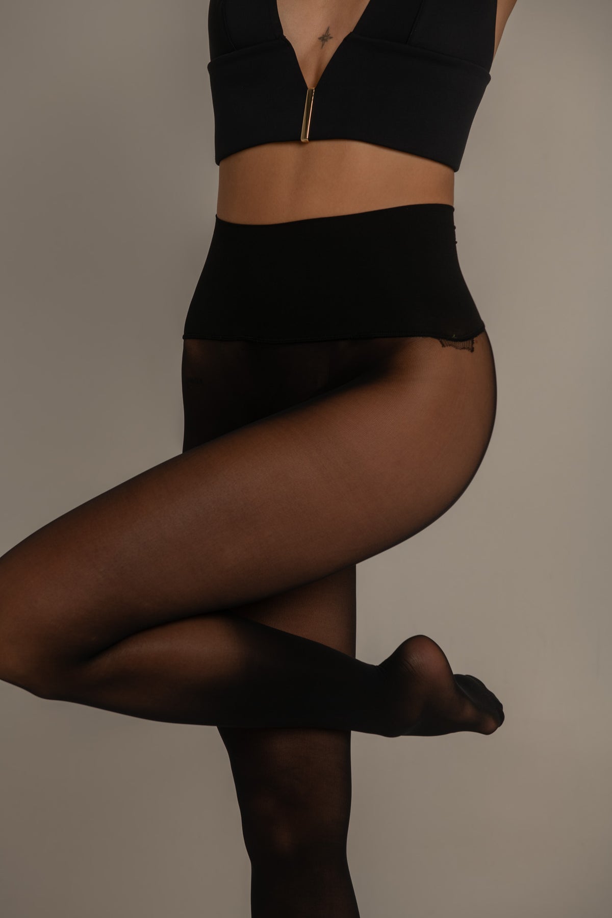 Collant Sans Couture – 30D 3D - Noir